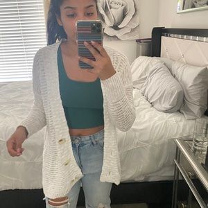 Abrecrombie and Fitch white cardigan